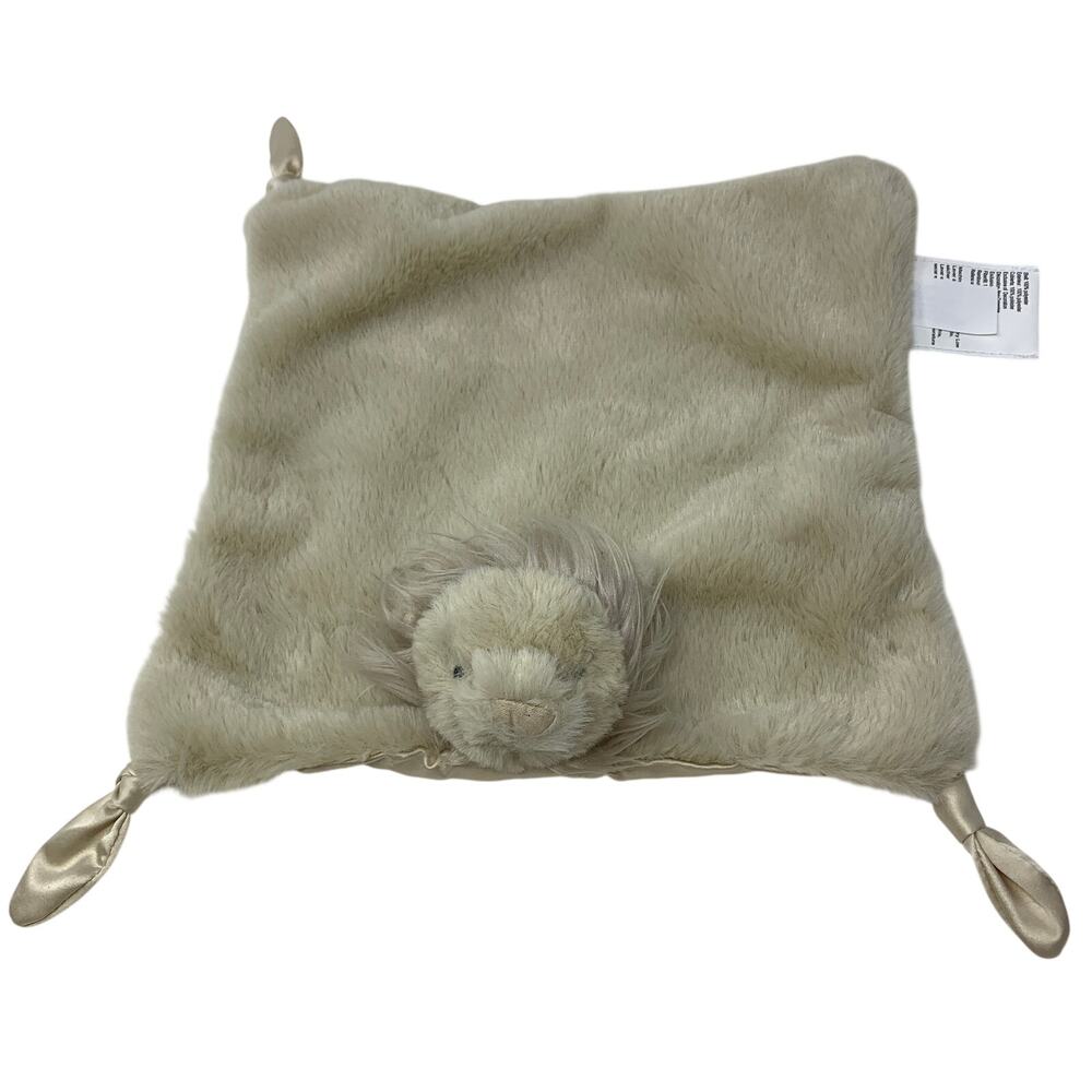 Pottery Barn Kids Lion Lovey Thumbie Security Blanket Plush Baby Taupe Soft